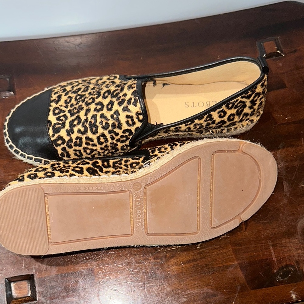 Talbots Brown and Black Leopard Print Loafers - Picture 5 of 6
